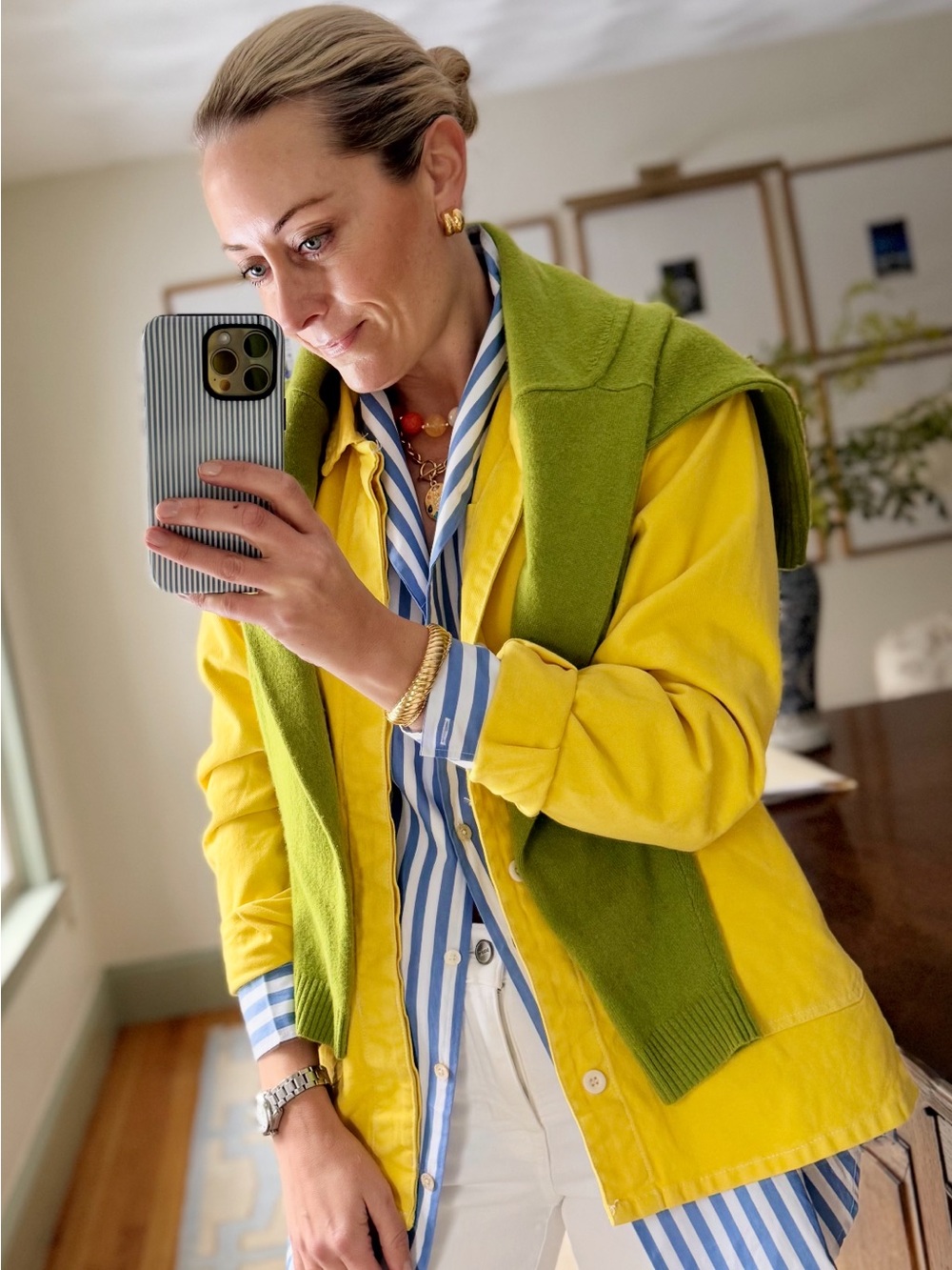 Women's Bright Yellow Straight-Leg Jacket - Casual Everyday Layer